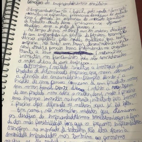 Caligrafia antes do método - exemplo de letra que precisa melhorar